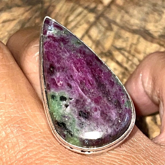 Anyolite Ruby Zoisite Ring Size 9 - Picture 7 of 10